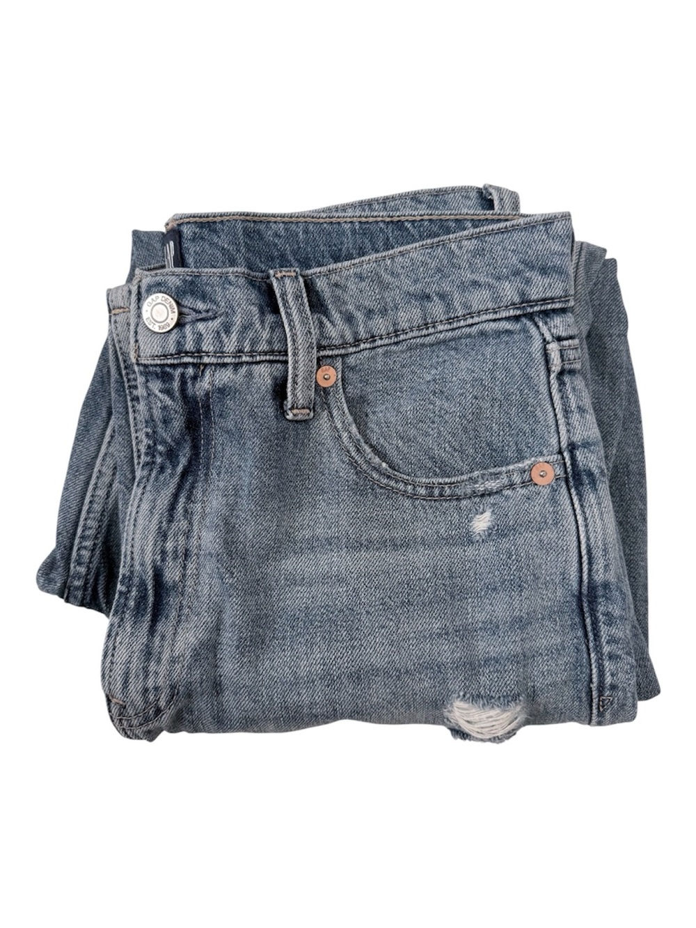 GAP Mom Jeans Blue Distressed 28/6 VGUC